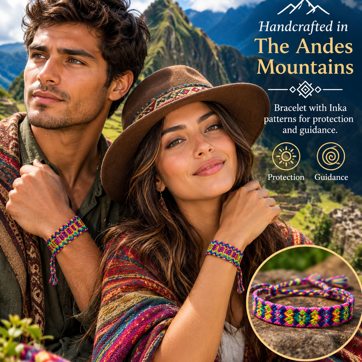 Multicolor Andean Hand Crafted Prosperity Balance Unisex Bracelet