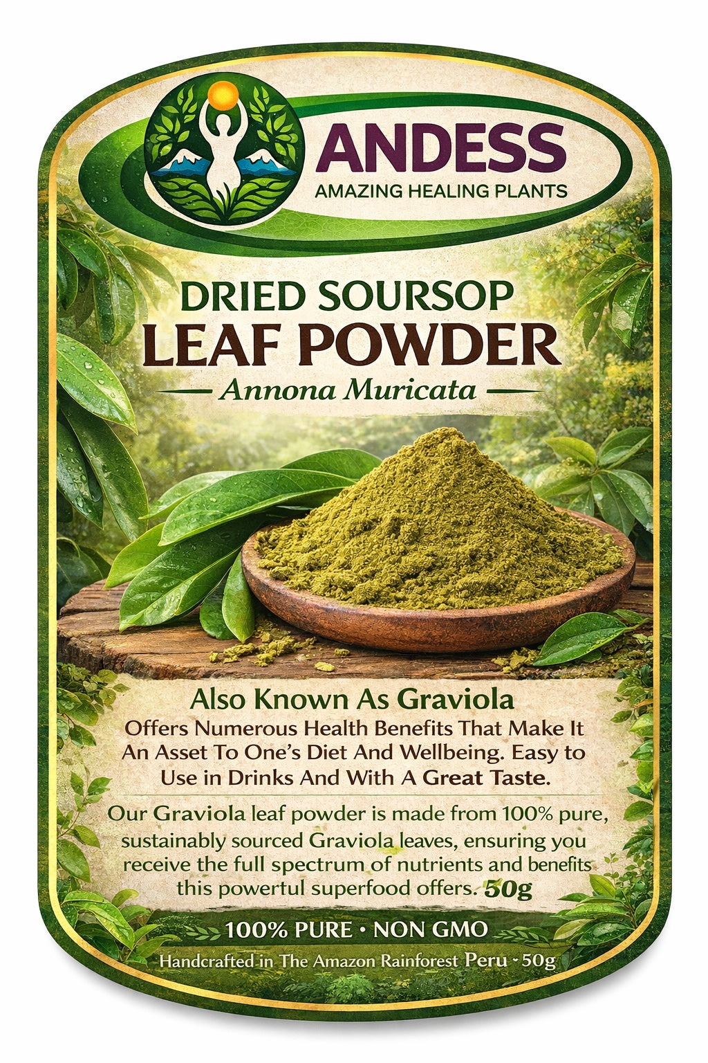 Soursop Graviola Rainforest Leaf Powder Natural Health 50g