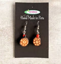 Ayahuasca Sacred Vine and Huayruro Evil Eye Seeds Shipibo Earrings