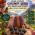 Chumpi Meteorite Set-Andean shamanic tool with 7 energy points Bag-Belt