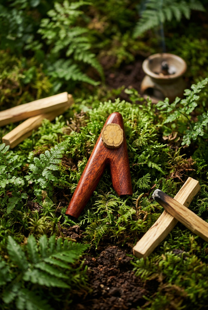 KURIPE Pipe Palo Sangre Aya Ritual Self-Applicator Herbal Snuff