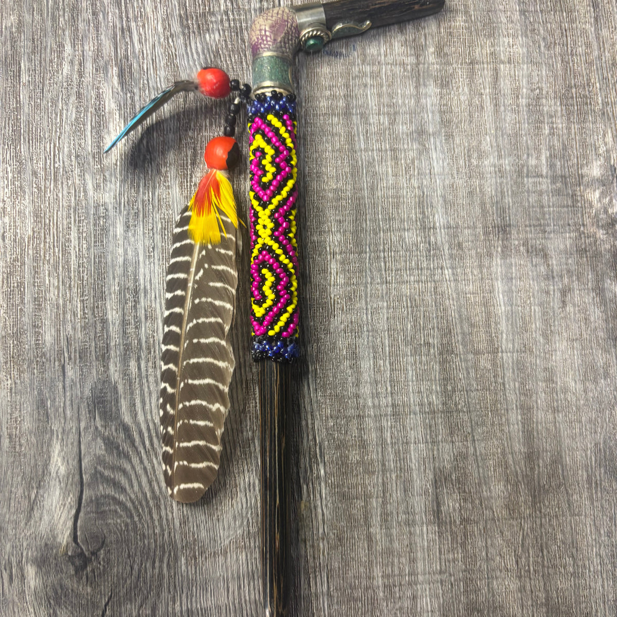 Shipibo Ceremony Palo Sangre-Chonta Single Applicator Tepi Pipe 22cm