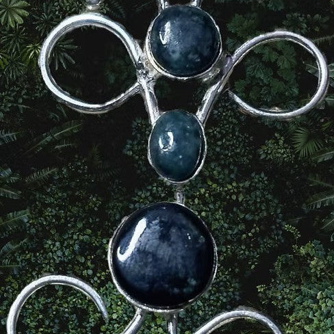 Guatemalan Jadeite Life Geometry Pendant 925 Sacred Sterling Silver