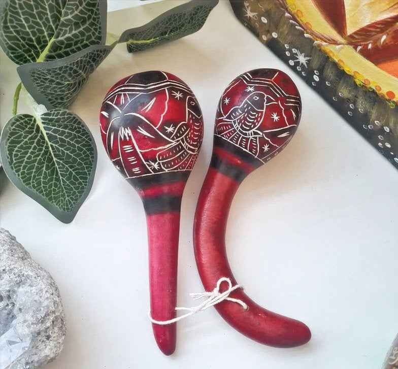 Sound Healing Andean Ceremonial Handcrafted Rattle Pair