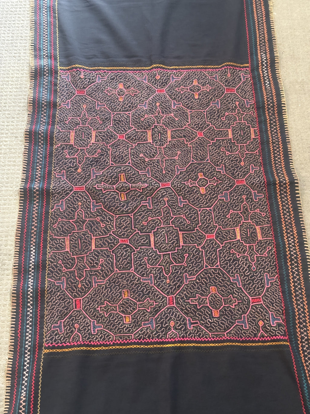Shipibo Ceremony Handcrafted Tapestry Gift for Mesa or Altar Prayer 75x170cm