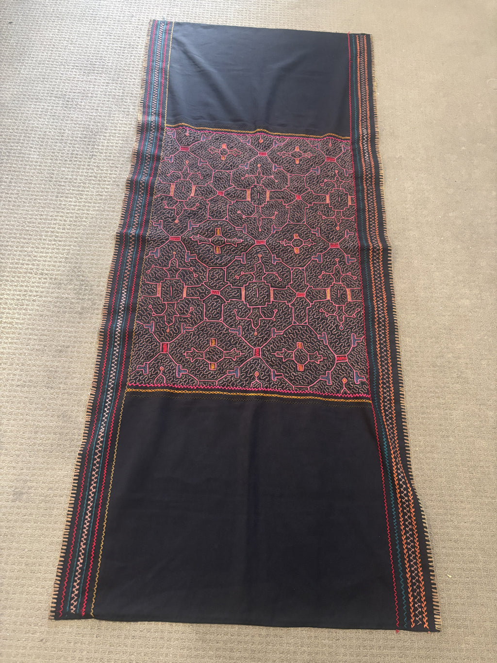 Shipibo Ceremony Handcrafted Tapestry Gift for Mesa or Altar Prayer 75x170cm