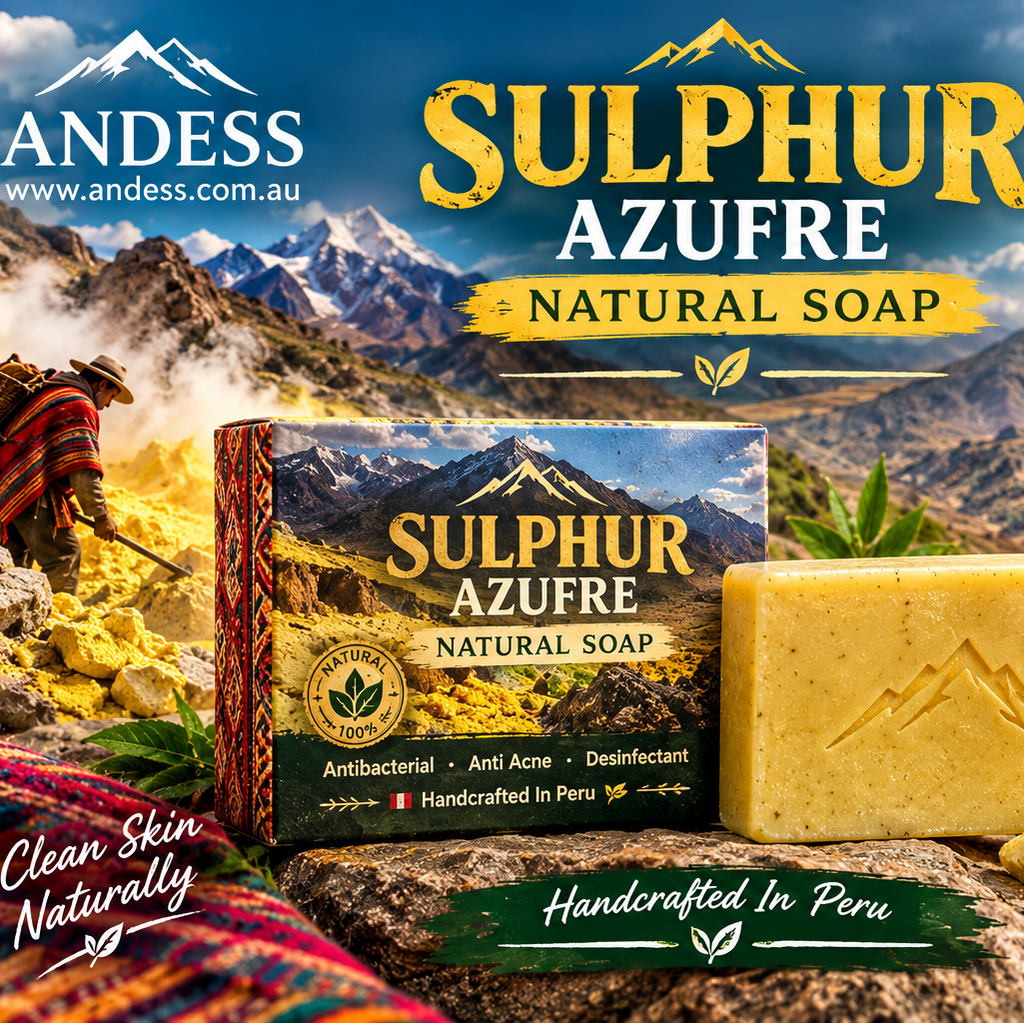 Antibacterial Andean Sulphur Soap Set of 2 Natural Disinfectant ANTI-acne