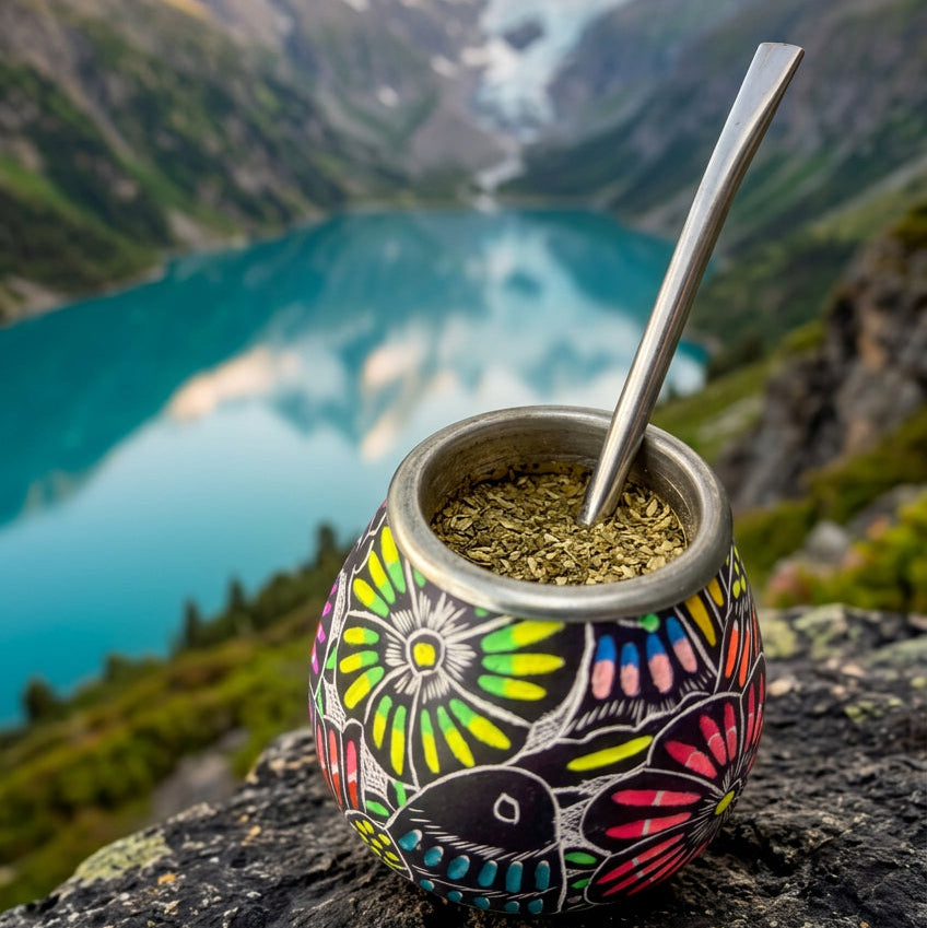 Mate Gourd and Bombilla Set, Cup and Straw to drink yerba mate 170ml