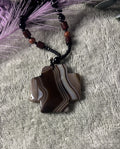 INKA CHAKANA LOVE PEACE PENDANT ANDEAN QUARZ TIGER EYE 36CM