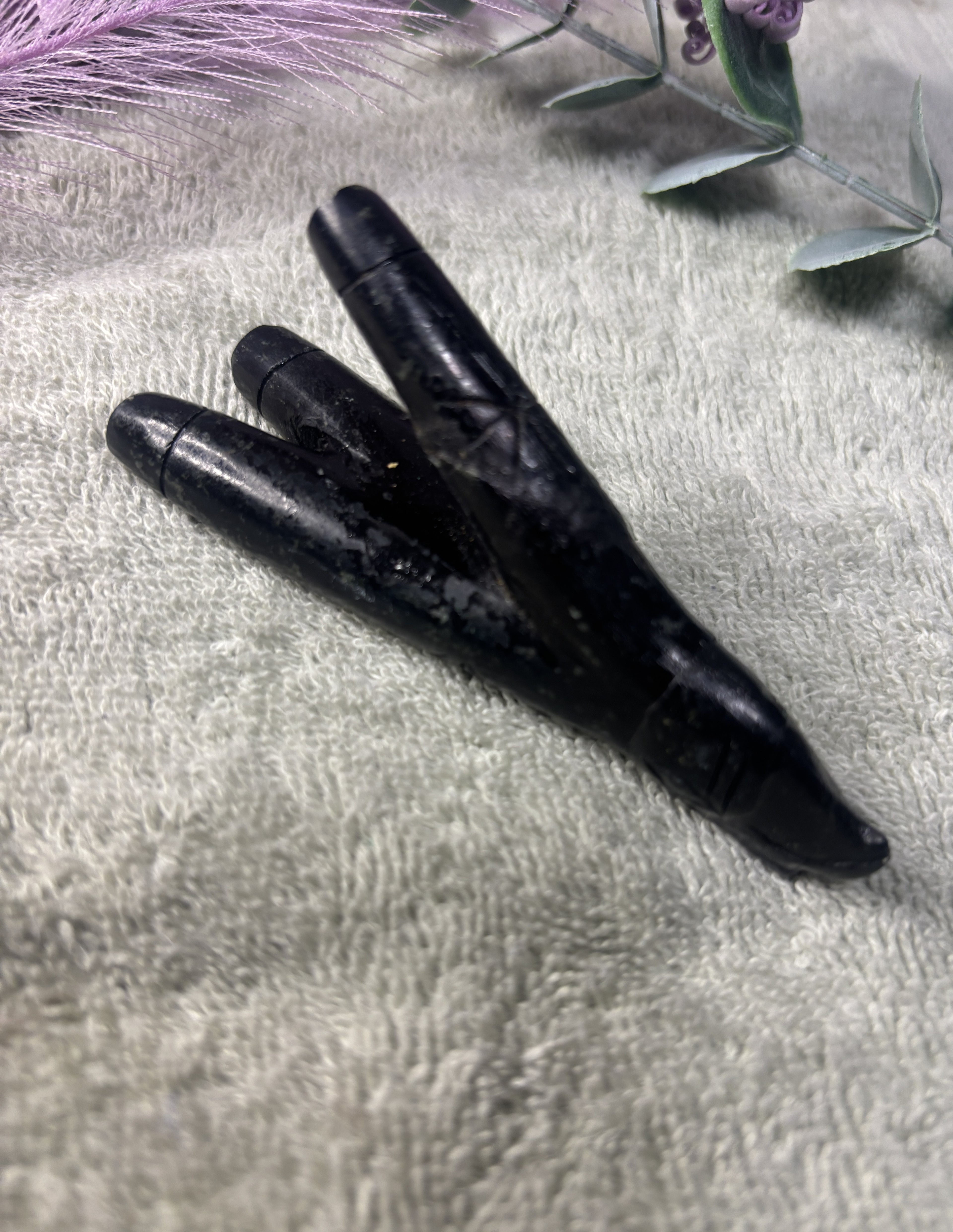 Black Obsidian Condor Head Kuripe Double Applicator 10cm