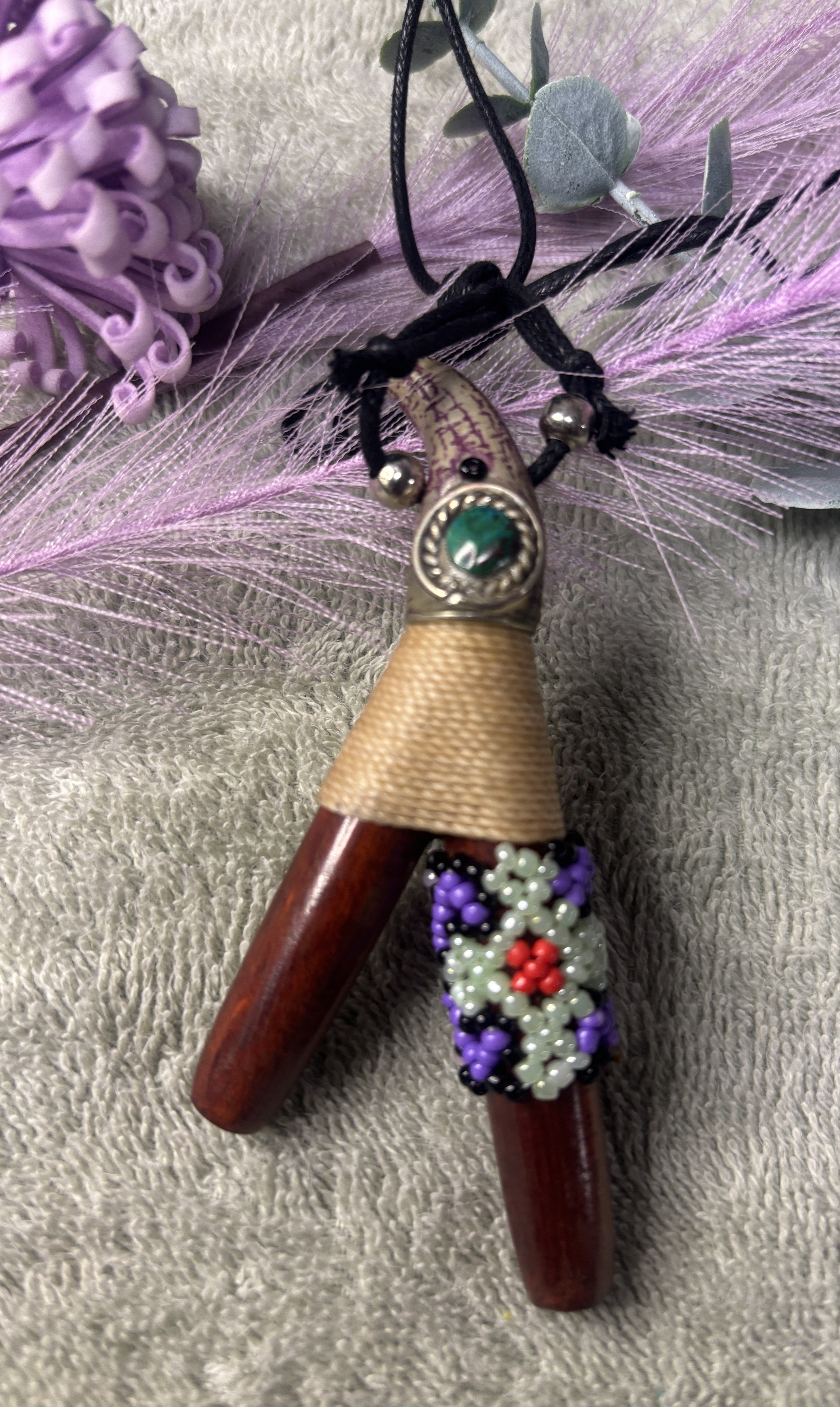 KURIPE Palo Sangre Ayahuasca Hand Made Ritual self-Applicator Mapacho Snuff