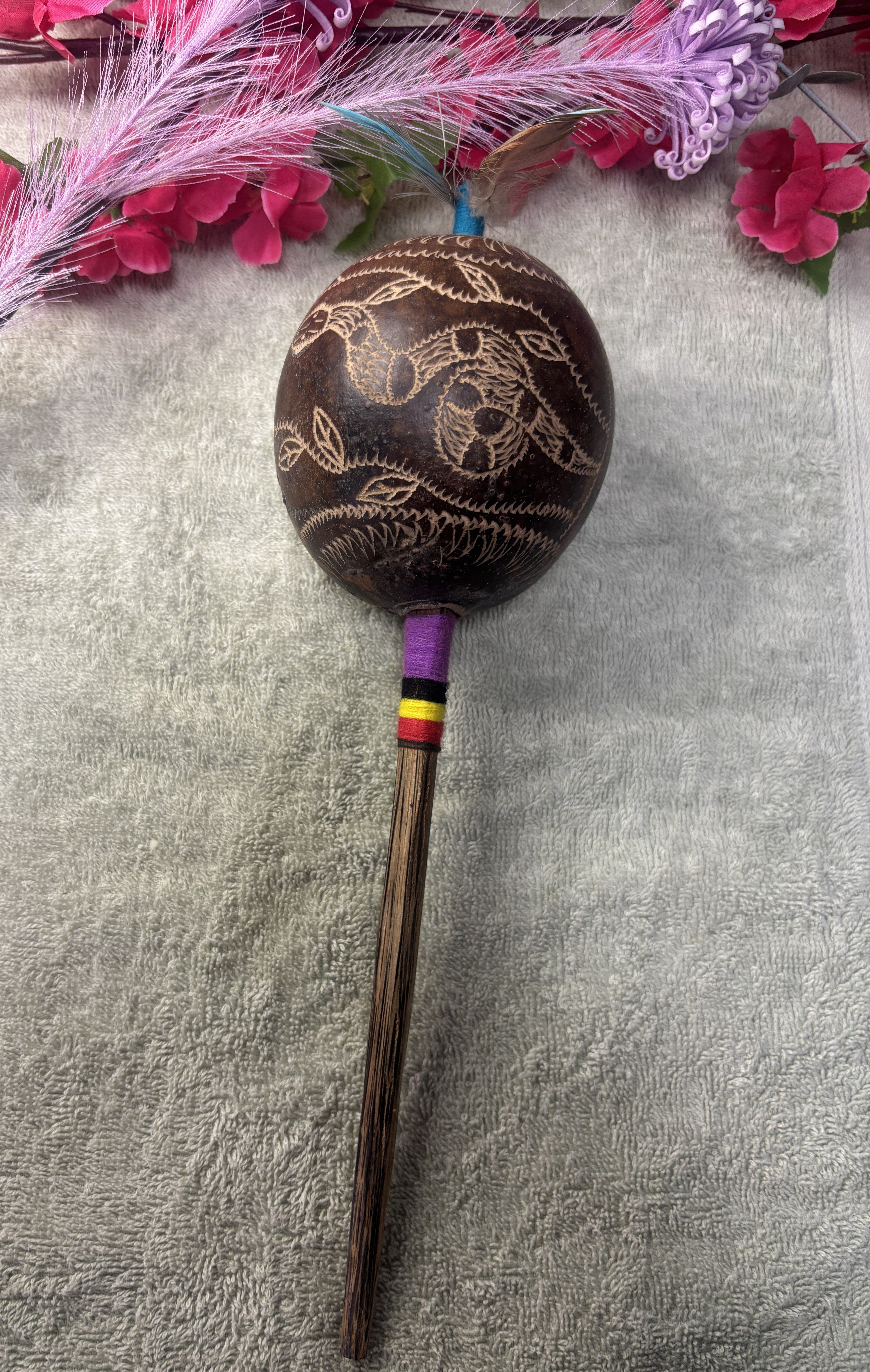 Shipibo Handcrafted Ayahuasca Ceremonial Ikaro Sacred L Rattle