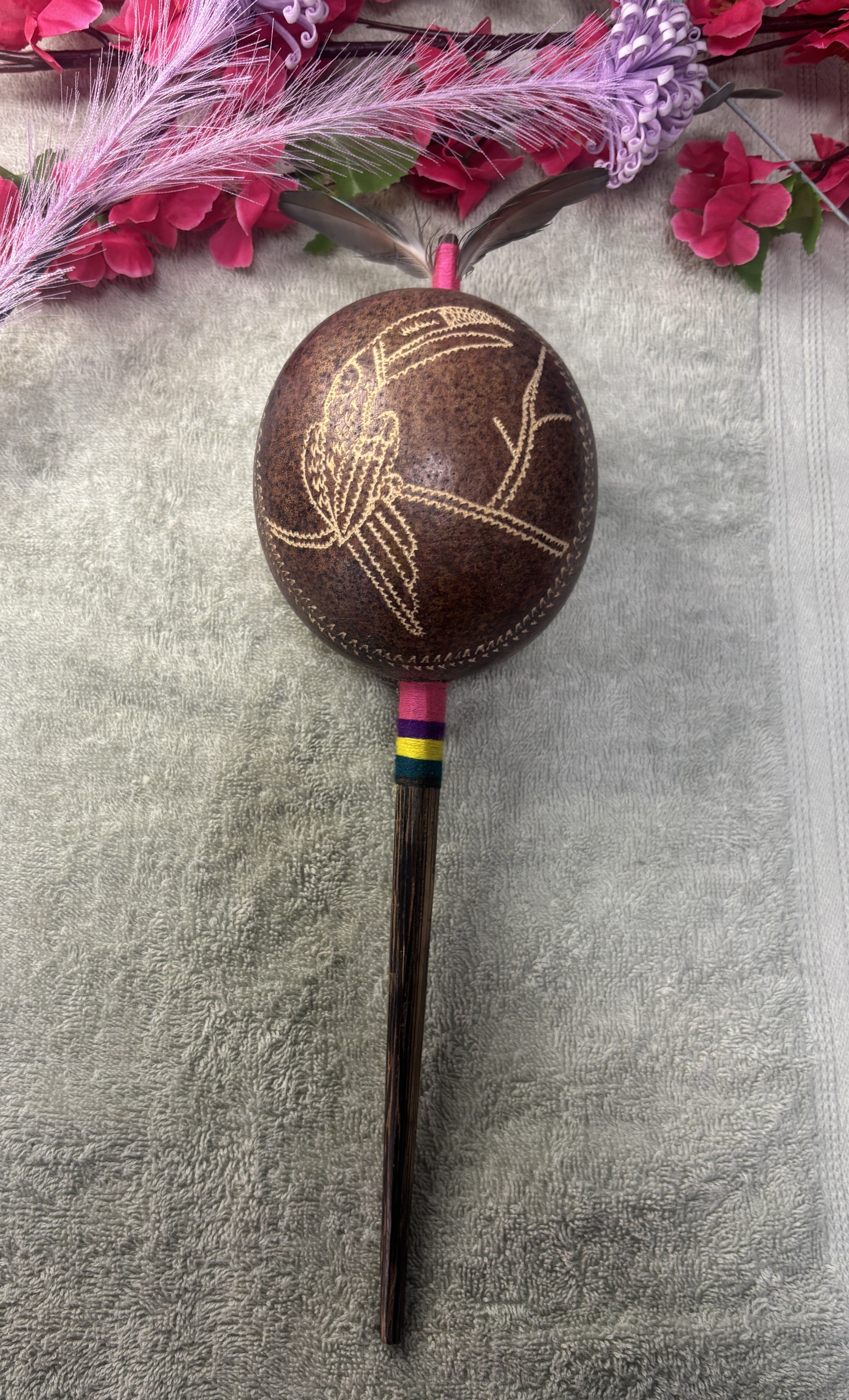 Shipibo Handcrafted Ayahuasca Ceremonial Ikaro Sacred L Rattle